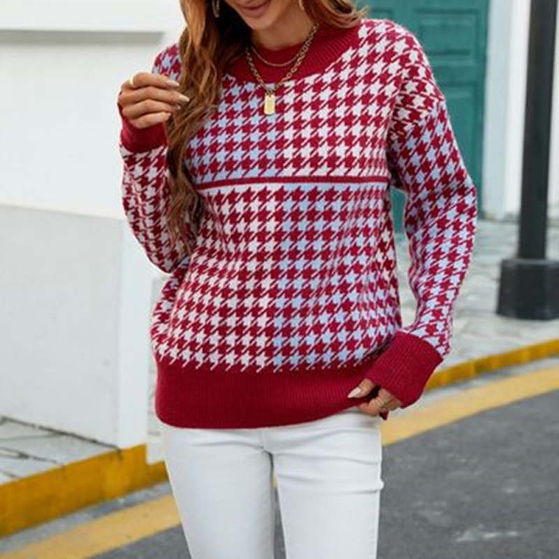 Drune | Geometrischer Strickpullover Mit Trendigem Muster