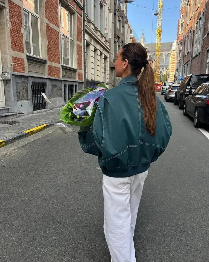 Drune | Lederjacke Cool und Lässig Schwarz Ideal für Frühling, Herbst und Winter