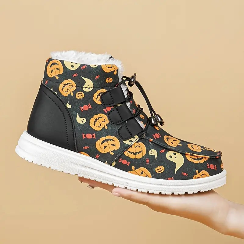 Drune | Damen Halloween Druck Winterstiefel