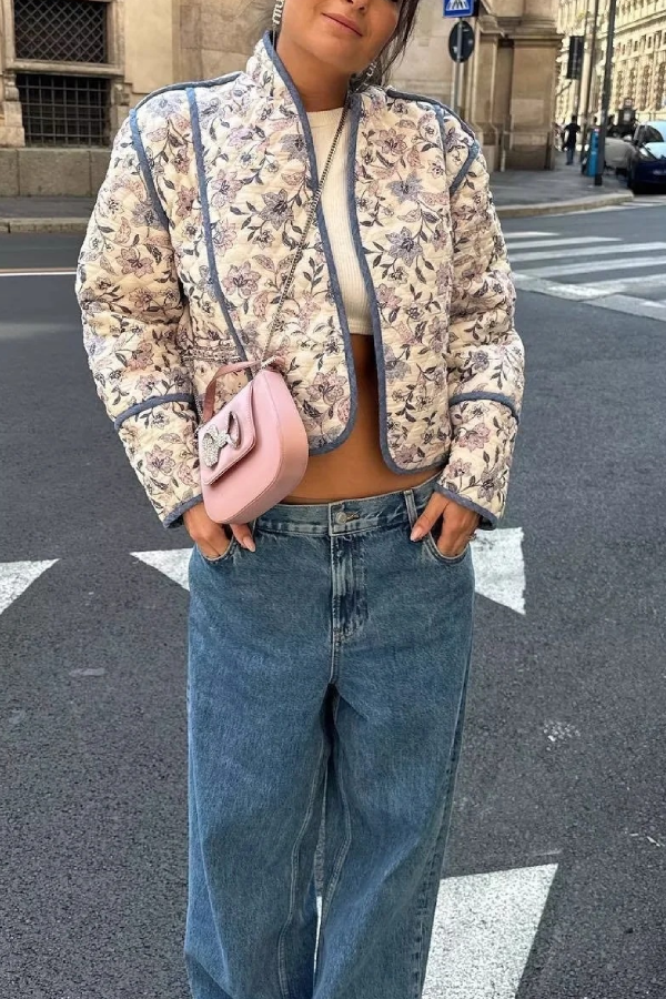 Drune | Kragen Wendbare Steppjacke in verkürzter Form
