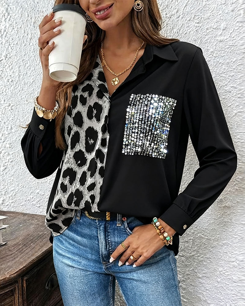 Drune | Leopardenmuster Kontrast Strass