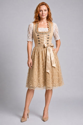 Drune Dirndl Damen Kleid Schnürmieder Oktoberfest