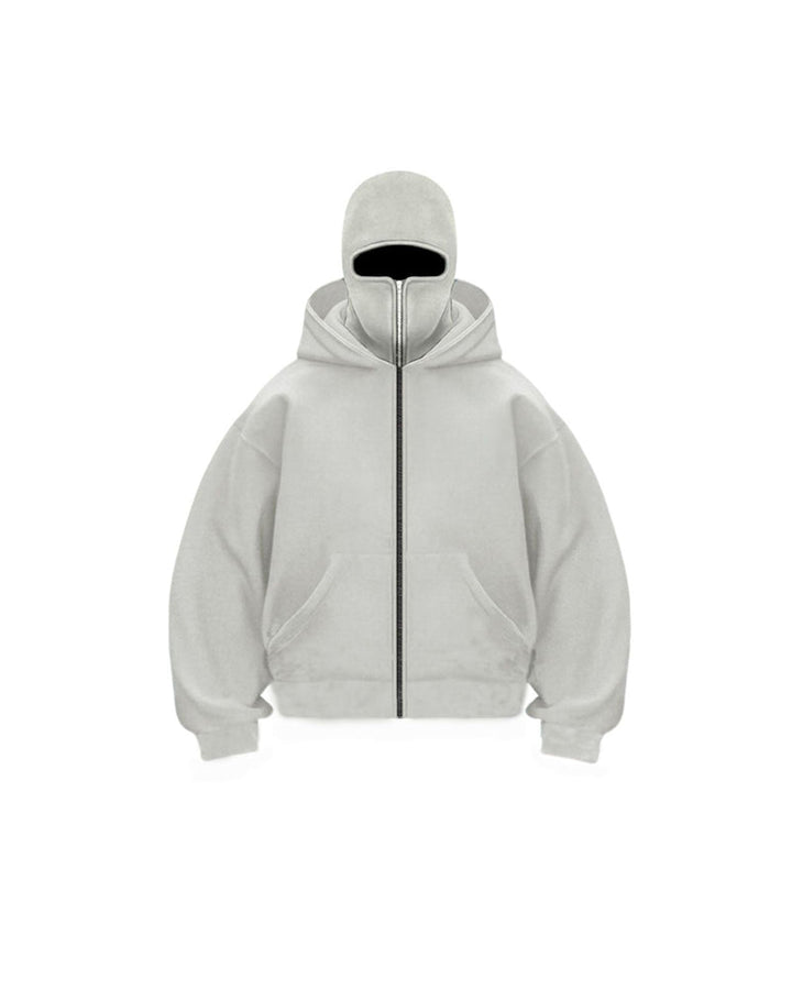 Drune | Sweatshirt Mantel mit Doppelkapuze und Reißverschluss
