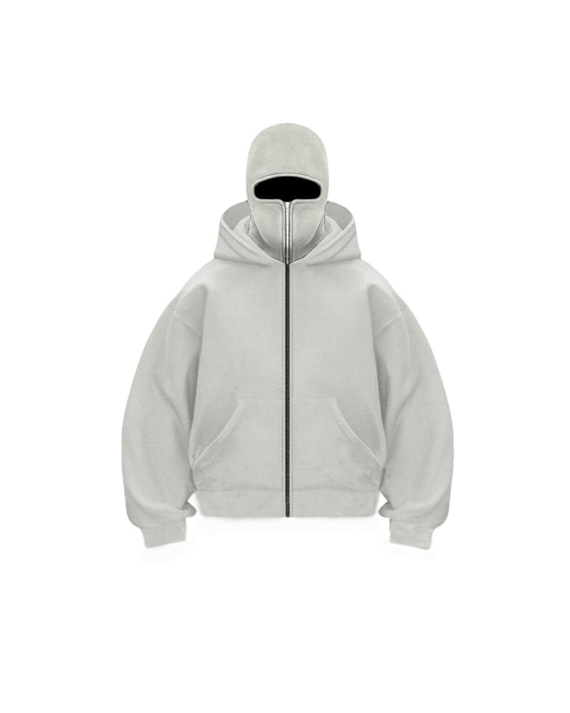 Drune | Sweatshirt Mantel mit Doppelkapuze und Reißverschluss