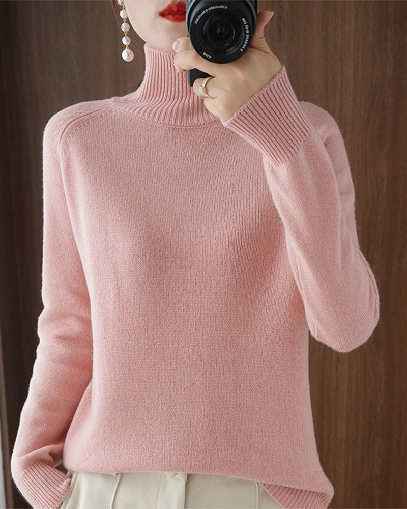 Drune | Einfarbiger Pullover mit Hohem Kragen und Langen Ärmeln