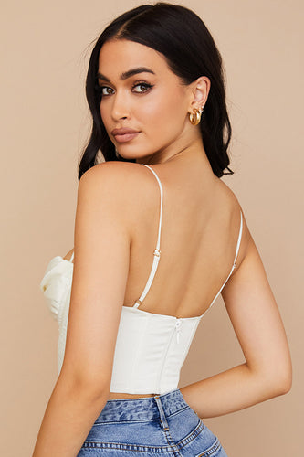 Drune | Ivory Satin Drapiertes Korsett