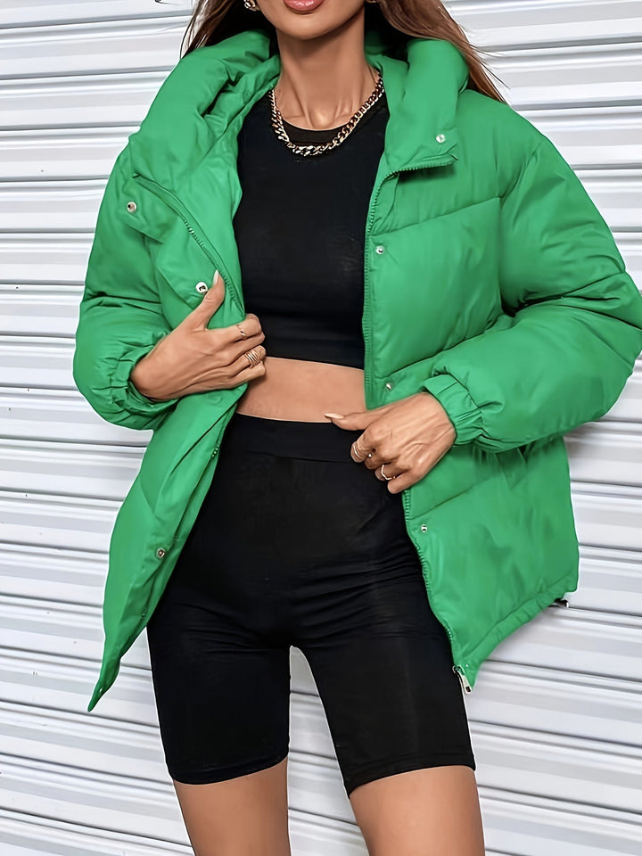 Drune | Dicke Lässige Winterjacke mit Kapuze und Reißverschluss für Frauen Perfekt für Herbst-Winter