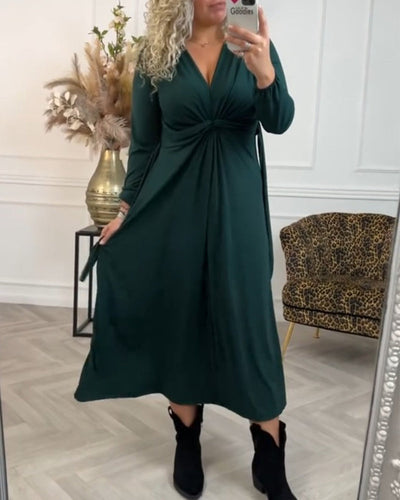 Drune | Einfarbiges Kleid mit Langen Ärmeln