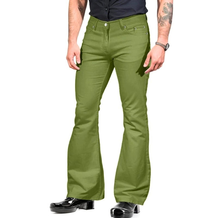 Drune | Herren Hose Retro Flare Herrenhose Weinlese Kleidungsstil Trendiges Design