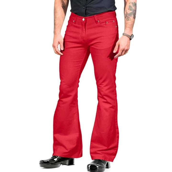 Drune | Herren Hose Retro Flare Herrenhose Weinlese Kleidungsstil Trendiges Design