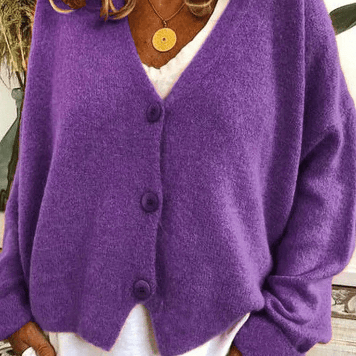 Drune | Bequemer V-Ausschnitt Strickjacke Damen Pullover Strickweste Weicher Stoff