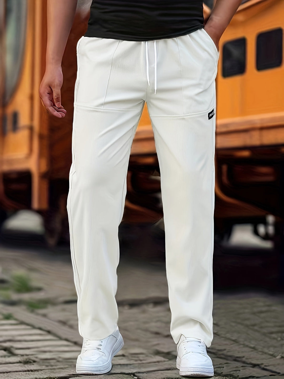 Drune | Stilvolle Kordelzug Athletische Hosen mit Taschen für Herren