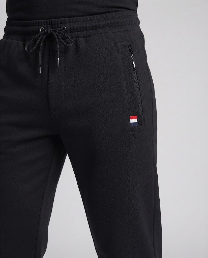 Herren sportliche Jogginghose mit elastischem Bund, Kordelzug und Reißverschlusstaschen Drune