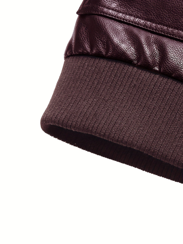 Drune |  Fleece PU Leder Winterjacke Für Herren - Perfekt für Outdoor-Aktivitäten