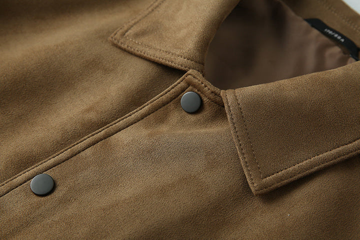 Drune | Lässige; Wildlederjacke mit Revers