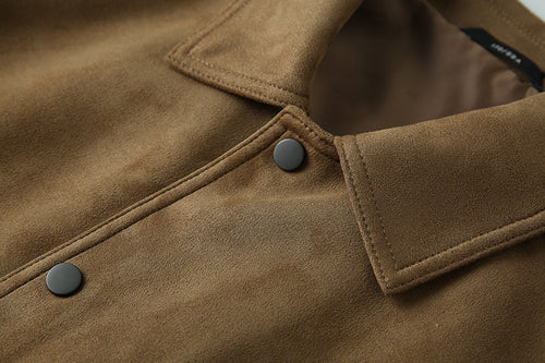 Drune | Lässige; Wildlederjacke mit Revers