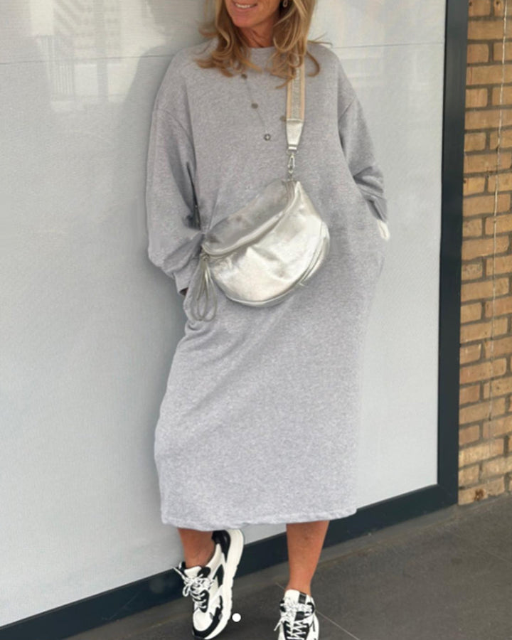 Drune | Kleid mit Rundhalsausschnitt und Taschen