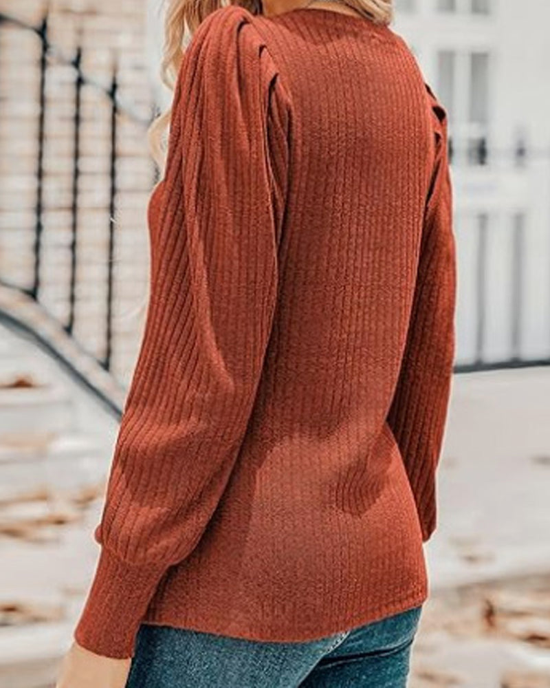 Drune | Langarmshirt mit V-Ausschnitt