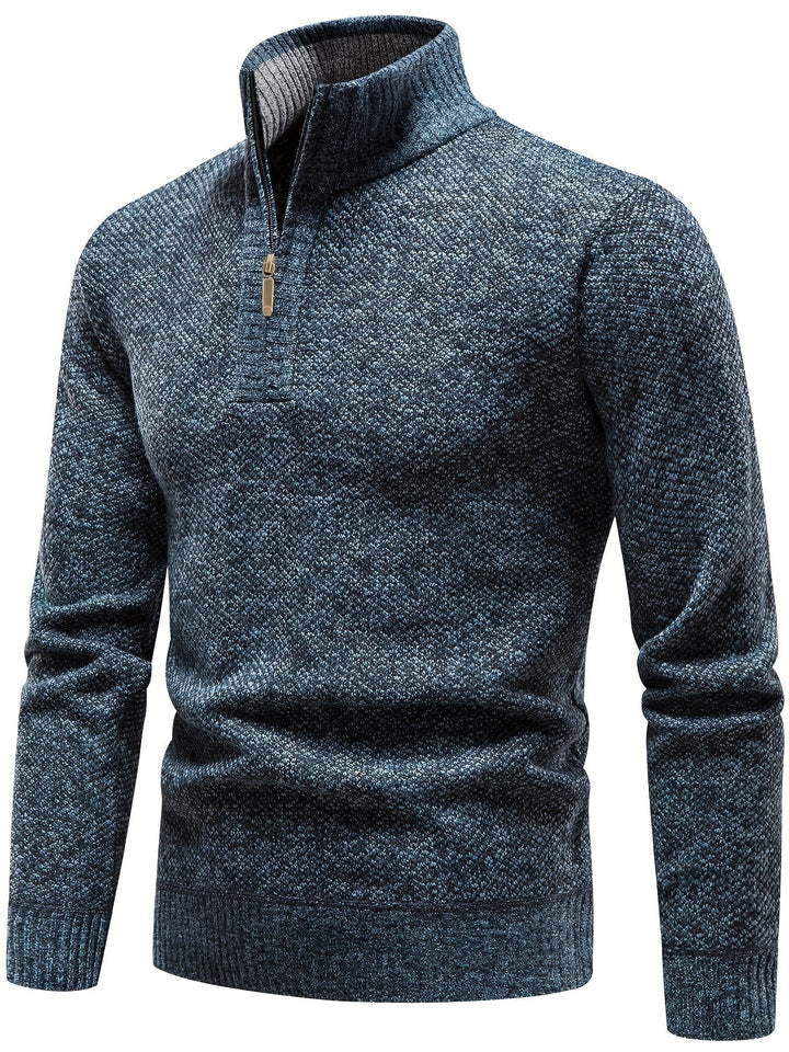 Drune | Stilvoller, Lässiger Pullover Mit Halbem Reißverschluss