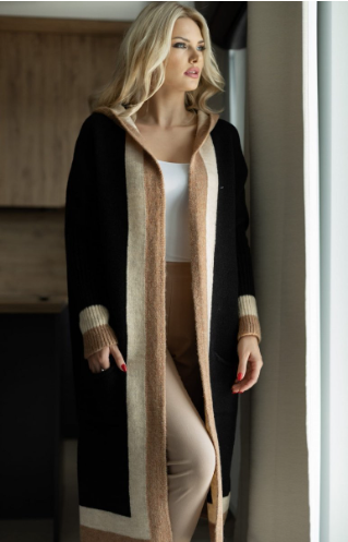 Drune | Strickjacke mit Farbblock und offenem Vorderteil