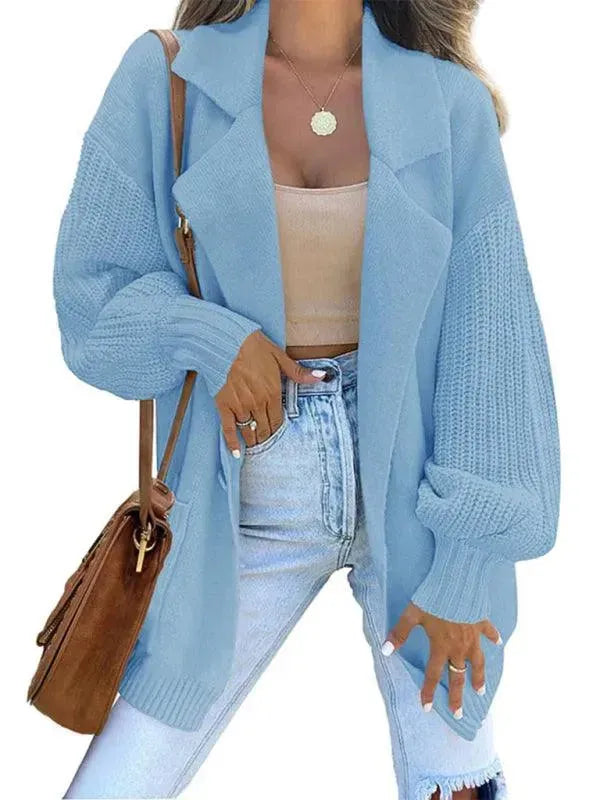 Drune | Kragen Damen Strickjacke Pullover
