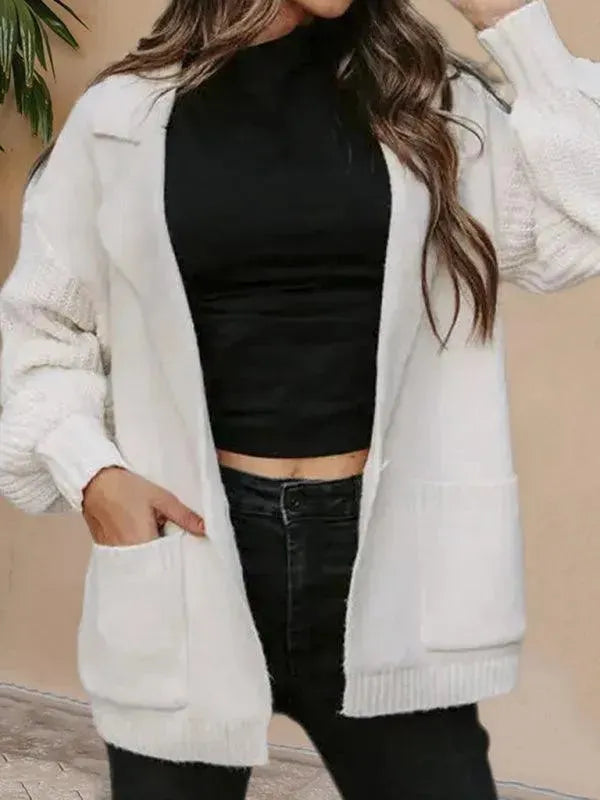 Drune | Kragen Damen Strickjacke Pullover