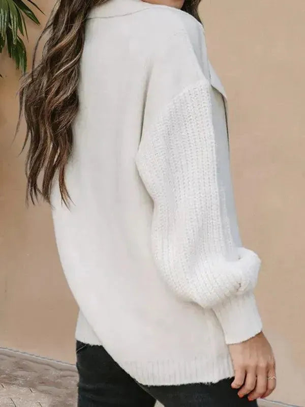 Drune | Kragen Damen Strickjacke Pullover