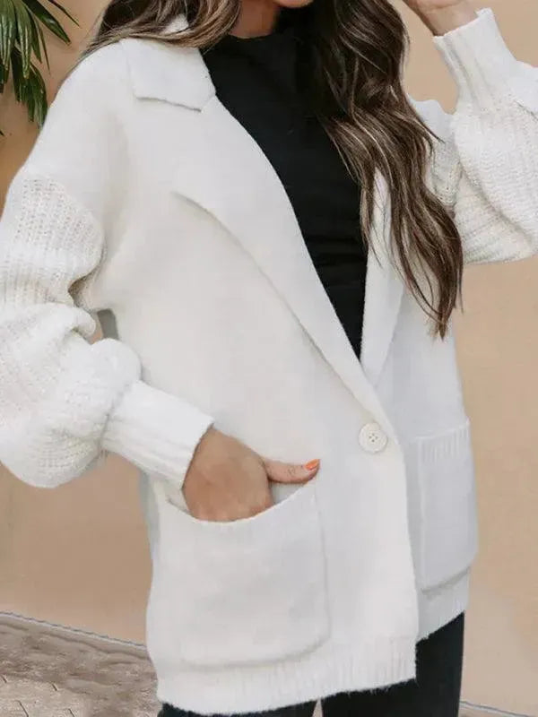 Drune | Kragen Damen Strickjacke Pullover
