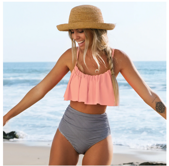 Drune | Bunter Bikini mit Rüschen