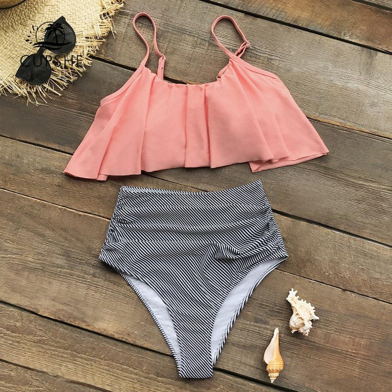 Drune | Bunter Bikini mit Rüschen