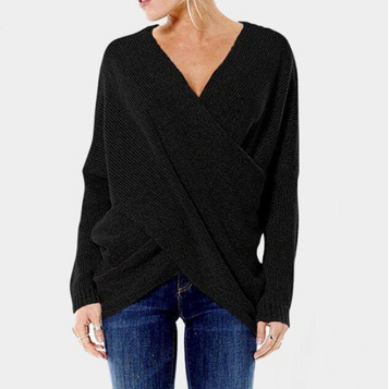 Drune | Damen Cashmere-Pullover mit Kreuzdetail, Herbst/Winter