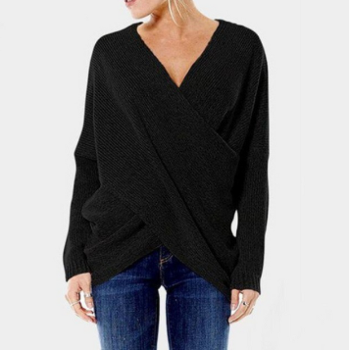 Drune | Damen Cashmere-Pullover mit Kreuzdetail, Herbst/Winter