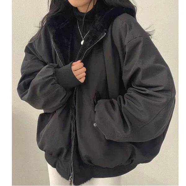 Drune | Schicke Winter stilvolle dicke Jacke mit wendbarer Funktion für Frauen