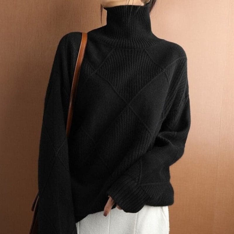 Drune | Rollkragenpullover - Mit Diamantmuster gestrickt -weich und bequem