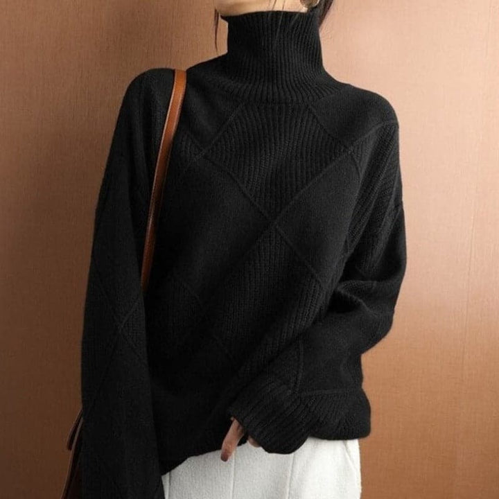 Drune | Rollkragenpullover - Mit Diamantmuster gestrickt -weich und bequem