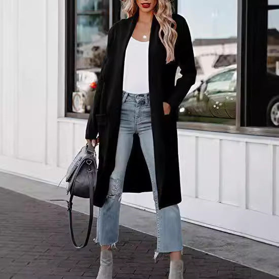 Drune | Langer Cardigan - Offene Front - Elegante Freizeitkleidung