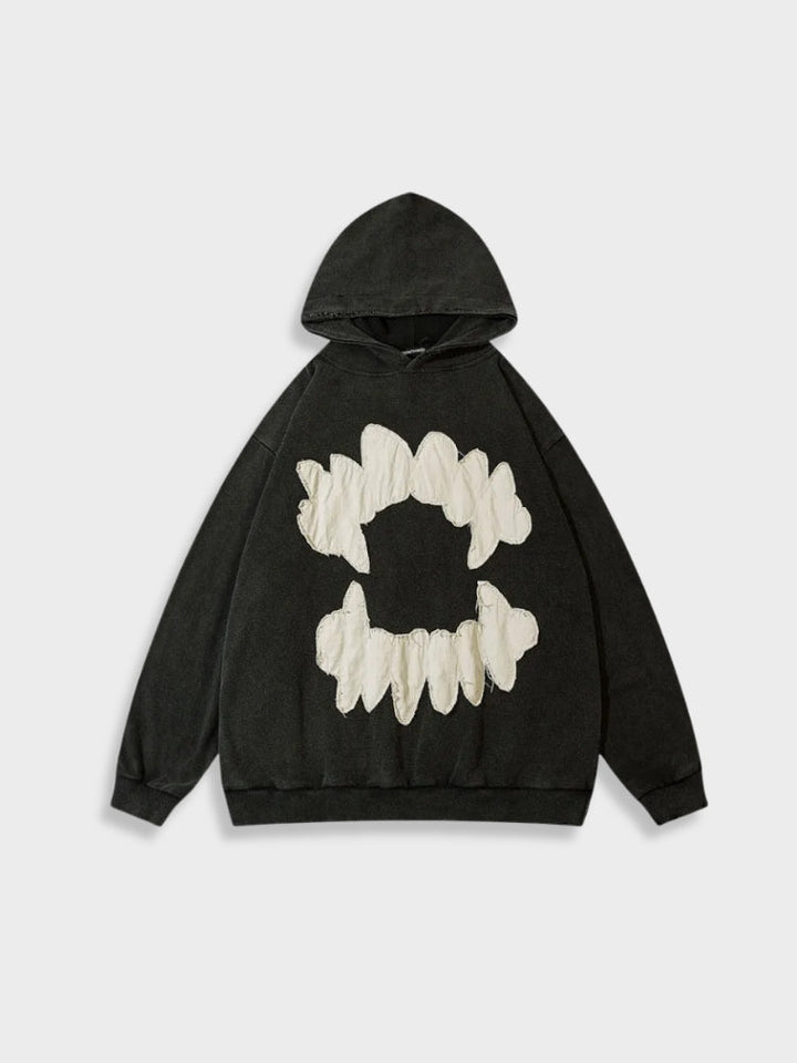 Drune | Fangs Bestickter Hoodie Für Herren - Bequemes Streetwear