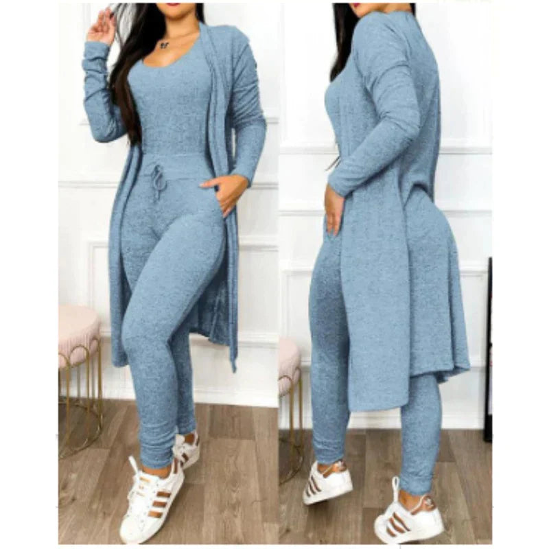 Drune | Damen 3 Teiliges Loungewear Satz mit Jacke
