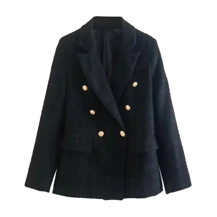 Drune | Gemischter Doppelreiher Tweed Blazer Damen