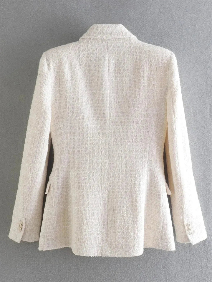 Drune | Gemischter Doppelreiher Tweed Blazer Damen