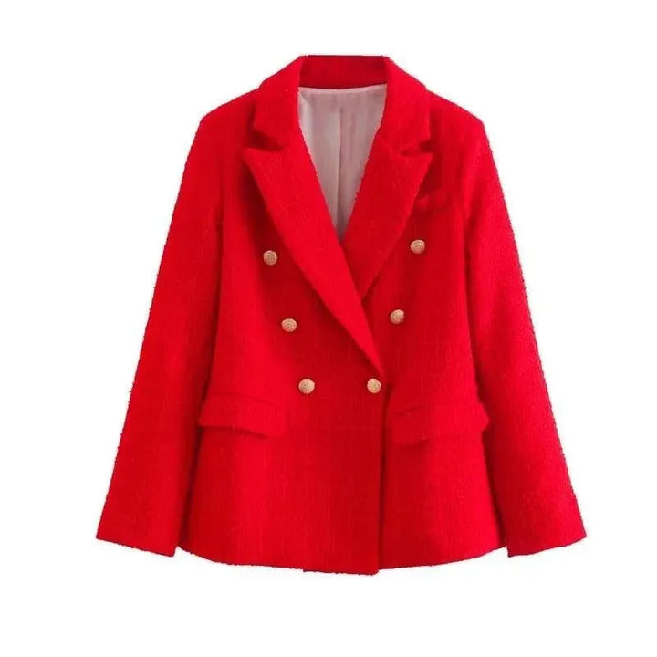 Drune | Gemischter Doppelreiher Tweed Blazer Damen