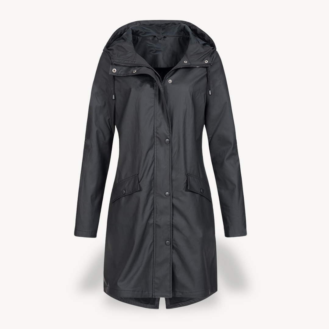Drune | Damen wasserdichter Hooded Regenmantel