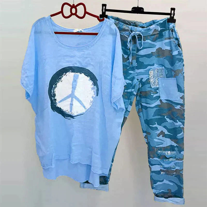 Drune | Zweiteiliges Camouflage Outfit Für Damen Trendiges Outfit