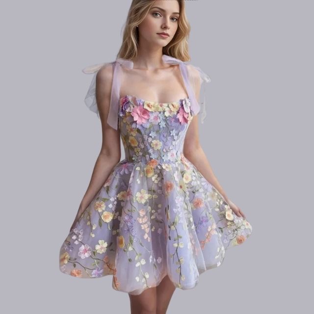 Drune | Cocktailkleid mit Blumenapplikationen