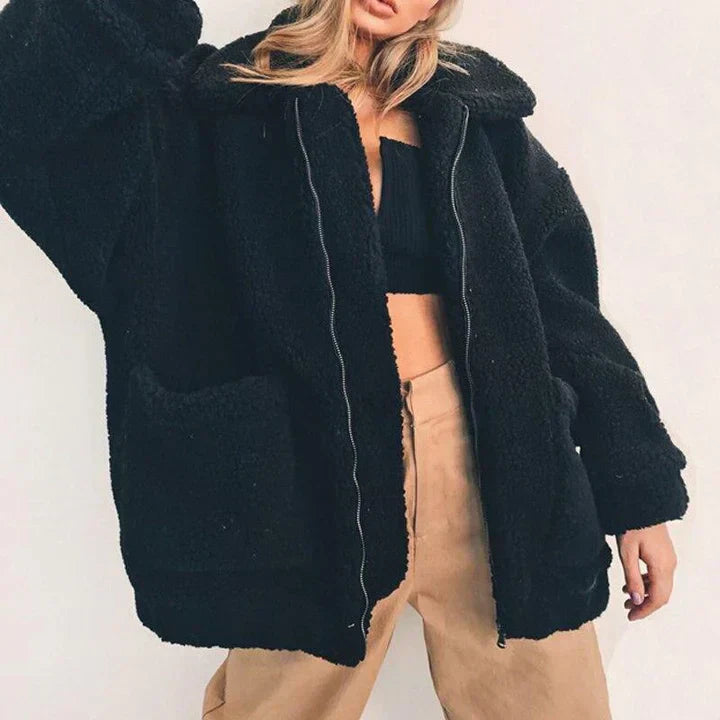 Drune | Damen Fleecejacke mit weitem Kragen Perfekt für winterliche Tage