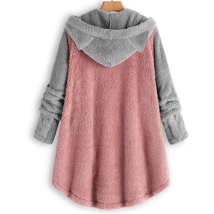 Drune | damen-fleece-sweatshirt mit katzenohren und abgesetzten armeln