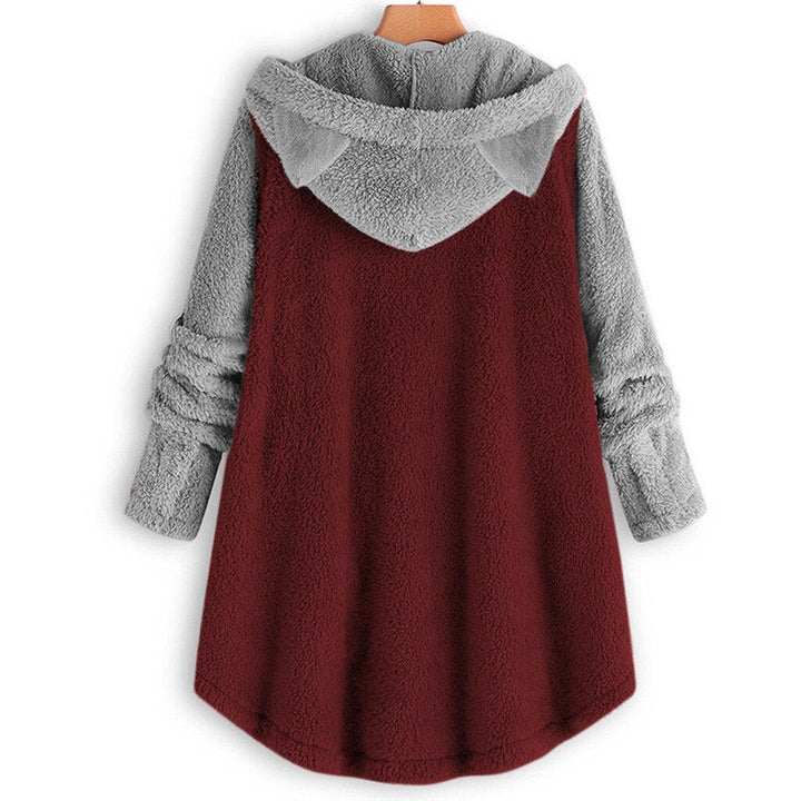 Drune | damen-fleece-sweatshirt mit katzenohren und abgesetzten armeln