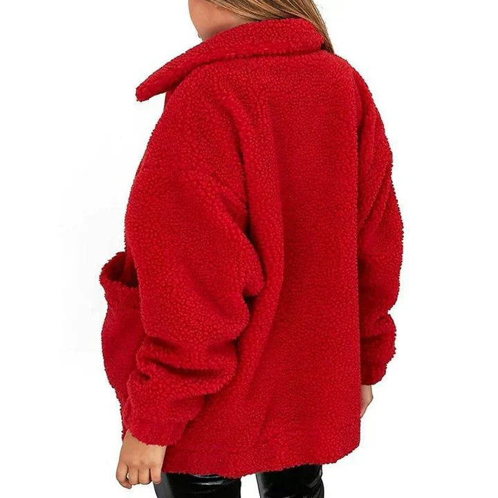 Drune | Damen Fleece Sweatshirt Mit Breitem Kragen