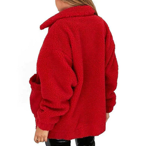 Drune | damen-fleece-sweatshirt mit breitem kragen