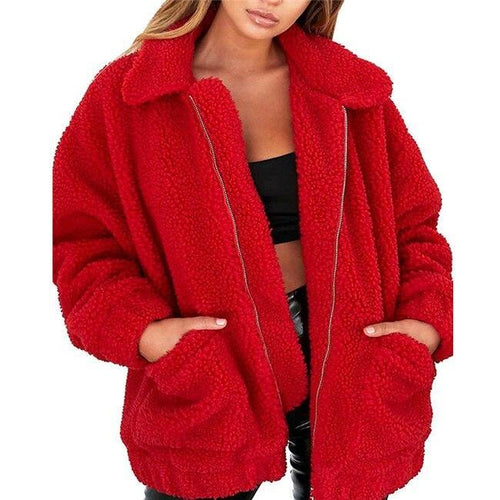 Drune | Kuschelige Fleecejacke für Frauen mit weitem Kragen Perfekt für winterliche Tage